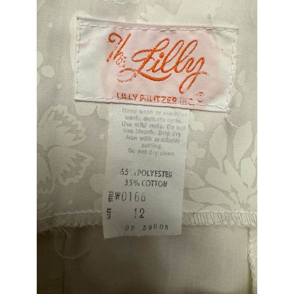 Vintage 1960's "The Lilly" Pulitzer Off White Sleeveless Floral Shift Dress 12 - Picture 8 of 9